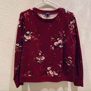 Maroon Floral Sweatshirt - Torrid 00